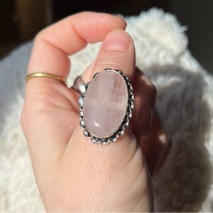 Silver Rose Quartz Ring